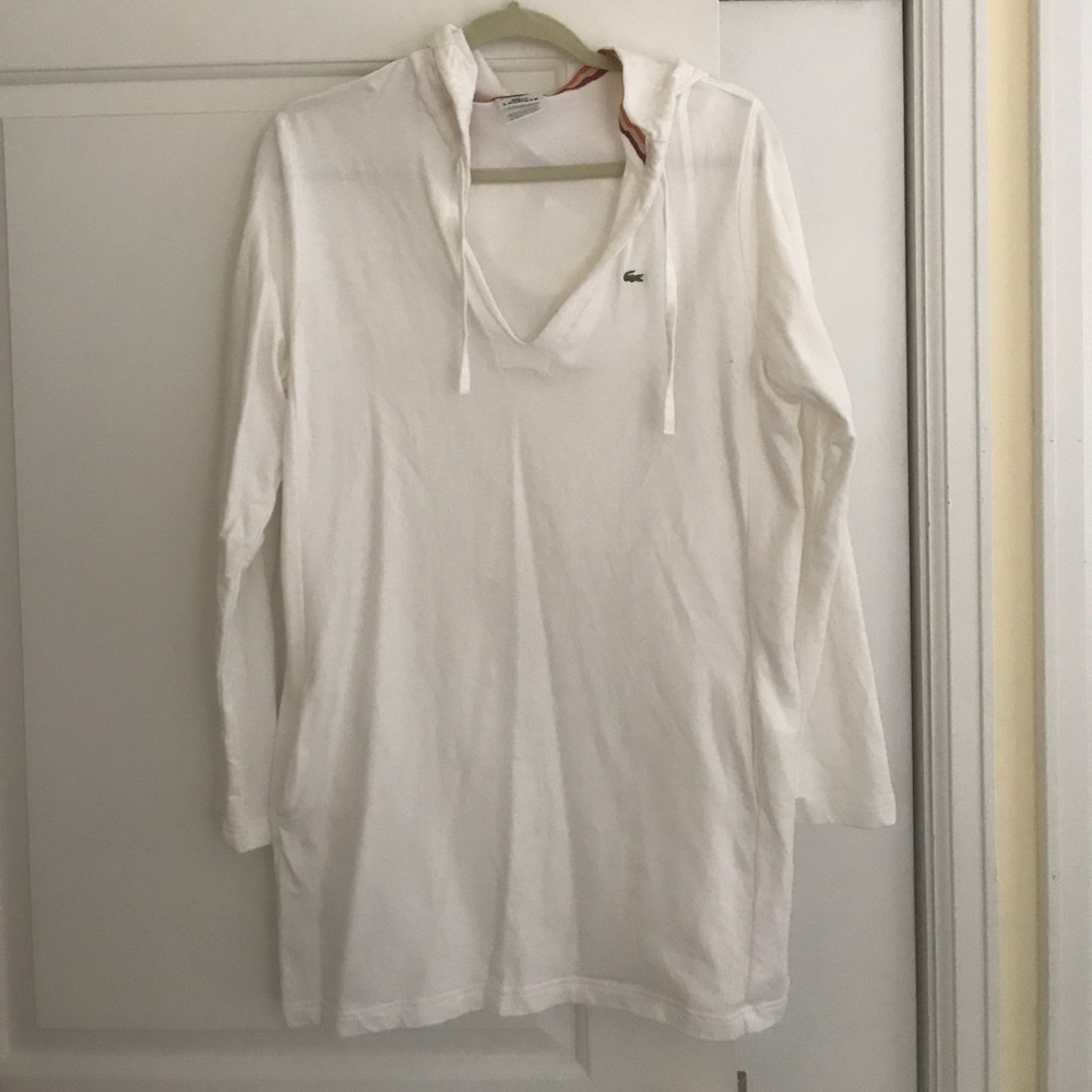 Lacoste France Long Hoodie in White